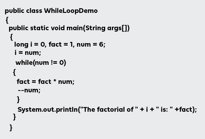 looping in java